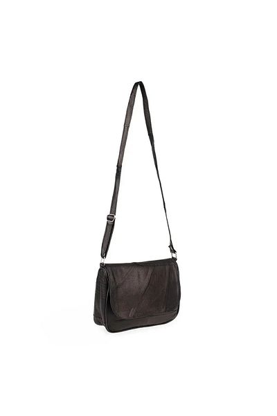 Erzeno Geantă de umăr și crossbody pentru femei, din piele naturală, cu mai mulți ochi