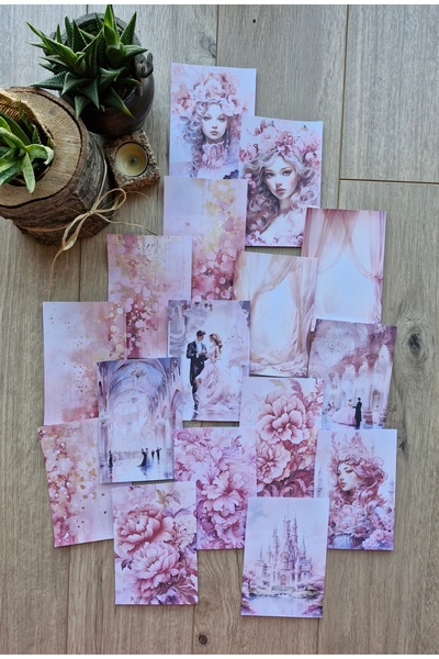 Mona Craftist مجموعة من 38 قطعة من ورق القصاصات الوردي - سيدة، إيليبس، ثوب حف...