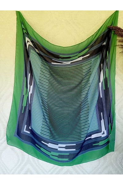 LABELLA COLLECTİON Green Unembroidered Black Leather Cheesecloth