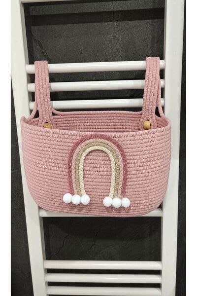 afralya home Bebek Çocuk Odası El Emeği Beşik Yanı Düzenleyici, Gökkuşağı Sep...