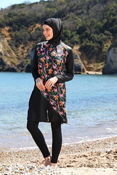 SEBOTEKS Garnili Gilet Model Καλσόν Πλήρως καλυμμένο Hijab Μαγιό 3440