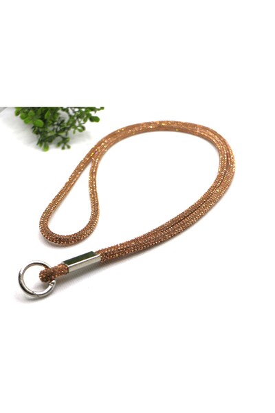 Tezcan Aksesuar Curea de telefon cu detalii de piatră compatibilă cu toate te...