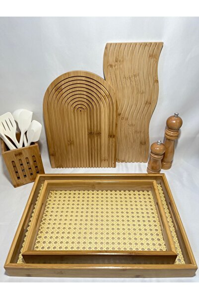 Mirilliahome 2 Piece Bamboo Hazeran Tray Set - Decorative and Stylish Tray
