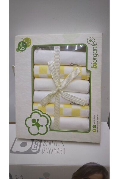 Biorganic Desenli 6 Lı Penye Mendil