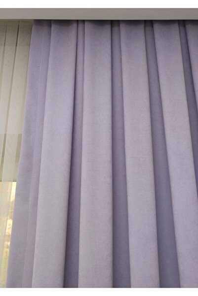 Evdepo Home Lilac Solid Color Pleated Soft Background Curtain, 1/2 Sparse Pleat, Single Sash