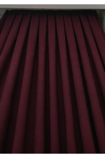 Evdepo Home ستارة خلفية ناعمة خالية من الطيات بلون العنابي مع نسيج على شكل قرص العسل، زراعة مسطحة إضافية، جناح واحد