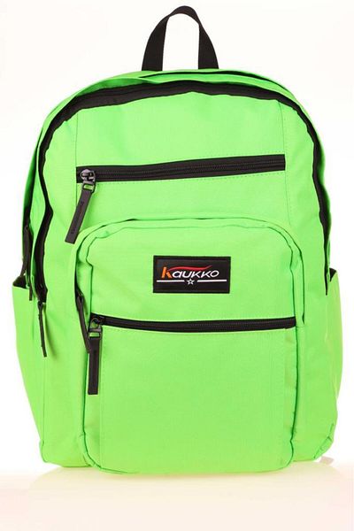 KAUKKO Green Highlighter School Backpack - Full Pocket K1612