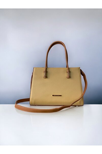 Angel Polo حقيبة كتف يدوية باللون البني الداكن