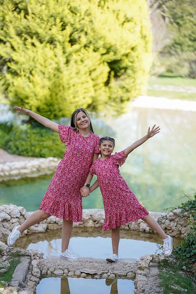 EYLÜL ELİF BUTİK Τραγανό μοτίβο βαμβακερό Mother Daughter Combinations Mother - Child Πωλείται χωριστά