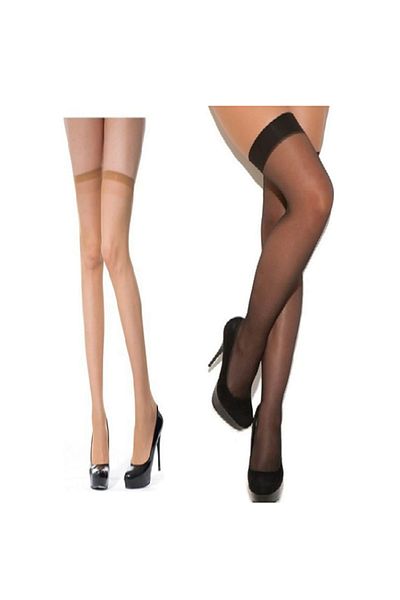 Müjde Over-the-Knee Combination Women's Socks - 20 Denier, 2 Black, 2 Skin
