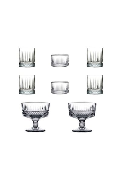 Paşabahçe Elysia 8 Piece Soft Drink Glass, Snack and Ice Cream Bowl Set