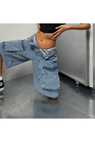 Ceyceygiyim Geniş Cepli Bermuda (mavi)