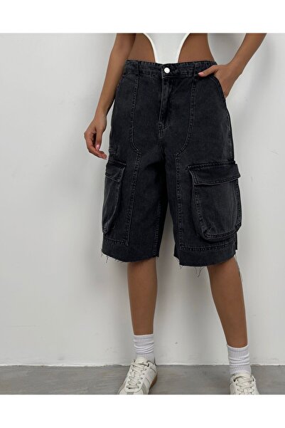 Ceyceygiyim Geniş Cepli Bermuda (antrasit)