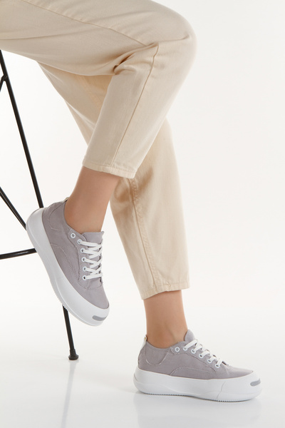 DARUGA Kadın Yüksek Taban Keten Günlük Sneaker