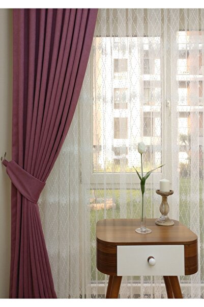 Evdepo Home Κουρτίνα μονόχρωμη με πλισέ 1/3, μαλακή κουρτίνα φόντου, πλισέ, μ...