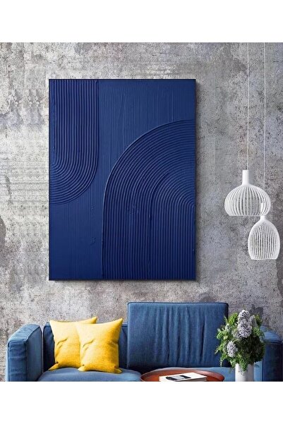 Atölye Sade Modern Dekoratif Kabartmalı Pinterest Trend Ultramarine Tablo El ...