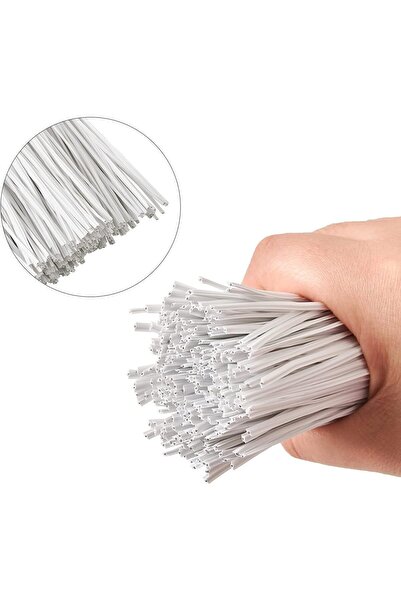 Dekals 100 Adet 'klips' Buzdolabı Poşeti Kapatma Teli Poşet Ağzı Bağlama Klipsi 9 Cm