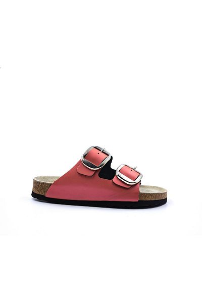 wizard slippers Papuci de damă Merlin din piele naturală cu talpă din plută cu bandă dublă