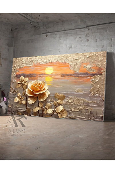 AR AJANS KANVAS TABLO Trandafiri lângă lac Pictură decorativă în ulei Aspect ...