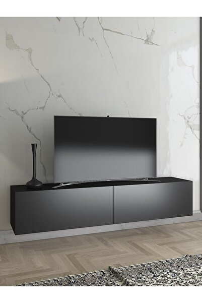 Wood'n Love Toprak 150 Cm Duvara Monte Tv Ünitesi - Siyah / Siyah