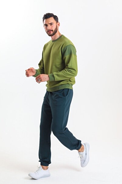 pulur.co Petrol Rengi Yüksek Bel Lastikli Eşofman Altı