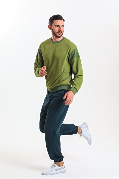 pulur.co Petrol Rengi Yüksek Bel Lastikli Eşofman Altı