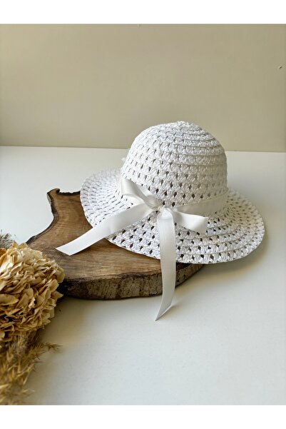 Miniminiksdesing Children's Straw Hat with Flower Accessories