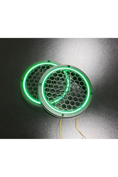 POZART AUDİO SYSTEMS 20cm Yeşil Neon Işıklı Hoparlör ve Midrange Kapağı 1Takım (2adet) Vidalanabilir