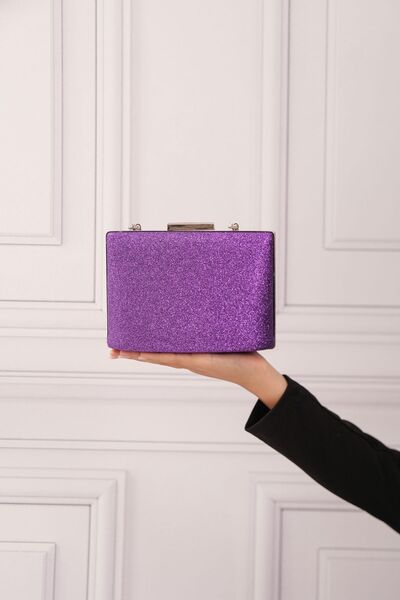 ROZA CANTA Geantă de seară pentru rochie de seară pentru femei KumSim violet