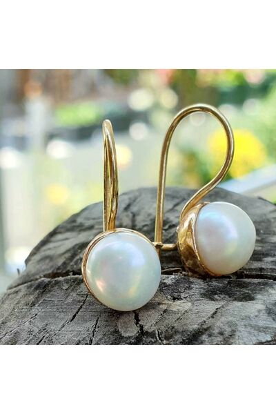 Zeynep Özkan Tasarım Gerçek İnci Pirinç Küpe