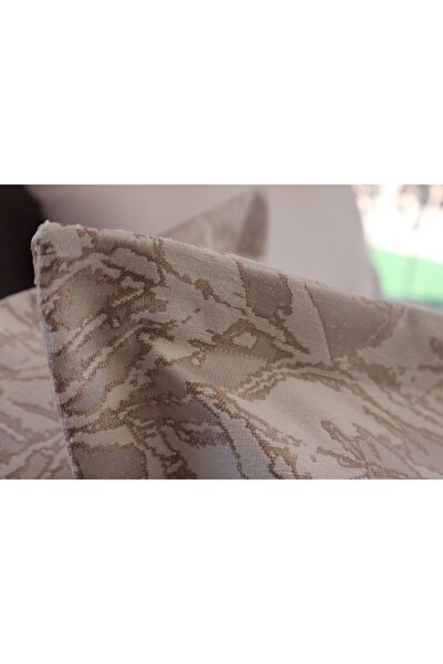 Konyaaltı Çeyizevi Çift Kişilik Yatak Örtüsü Takımı Bej Renk Yaprak Desenli