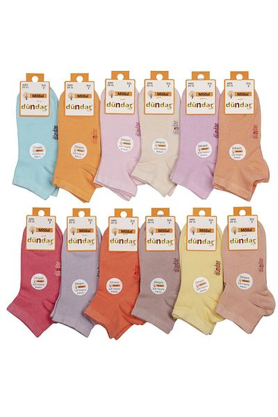 Dündar Κορίτσια Mixed Color Modal Seamless Booties Κάλτσες, πακέτο των 6