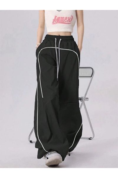 Gofeel Φαρδύ Unisex Sweatpants - Line Detail Parachute