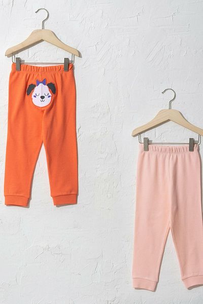 LC Waikiki Girl's Orange Qp2 Pajama Bottoms