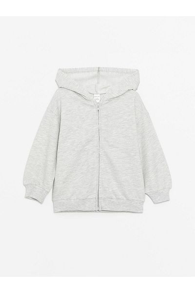 LC Waikiki Hooded Long Sleeve Zip-up Sweatshirt for Baby Girl