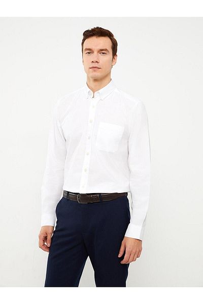 LC Waikiki Ανδρικό μακρυμάνικο πουκάμισο Oxford Basic Regular Fit LCWAIKIKI