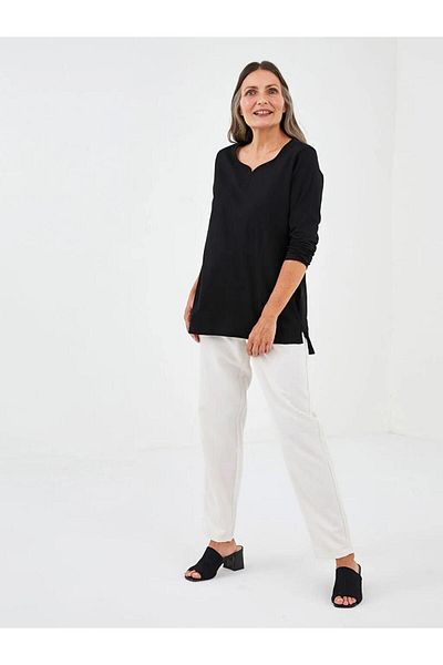 LC Waikiki Tricou cu mânecă lungă, cu decolteu în U, Grace, pentru femei