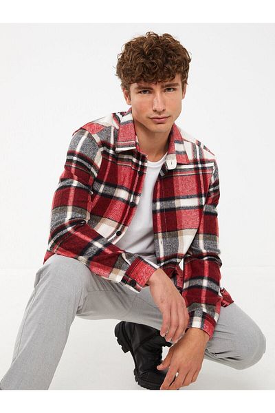 LC Waikiki Plaid Patterned Regular Fit Men's Lumberjack Shirt - Long Sleeve Jacket