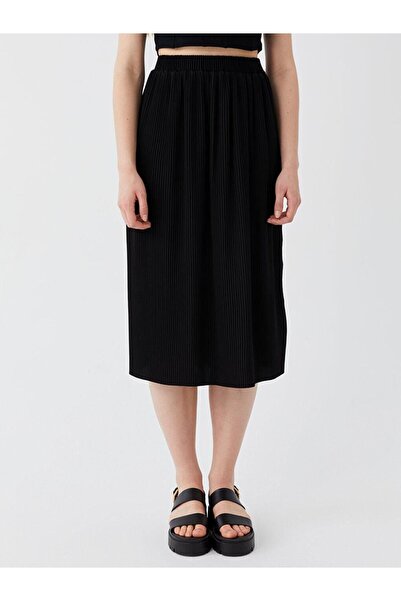 LC Waikiki LCW Vision Women's Elastic Waist Plain Pleated Skirt