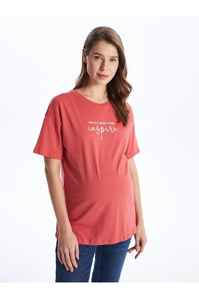 LC Waikiki Umstands-T-Shirt – Rundhalsausschnitt, bedruckt, kurze Ärmel