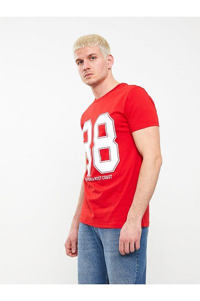 LC Waikiki Crew Neck Short Sleeve Printed Combed Cotton Men's T-Shirt