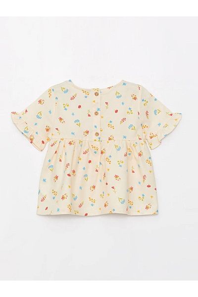LC Waikiki Dětská dívčí košile s potiskem Lcw Baby Crew s krátkým rukávem