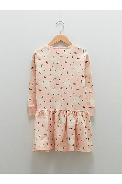 LC Waikiki Μακρυμάνικο φόρεμα για κορίτσια Lcw Kids Crew λαιμόκοψη