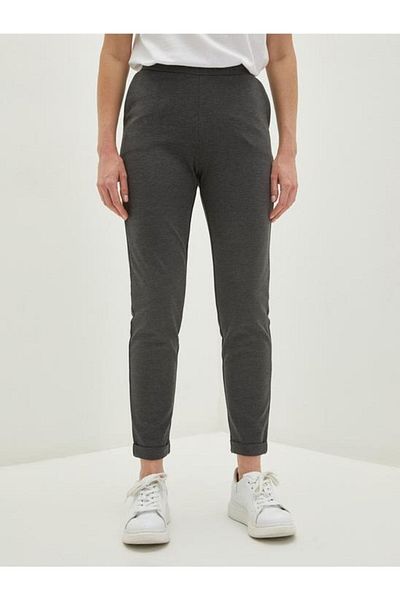 LC Waikiki Lcwaıkı Basic ελαστικό γυναικείο παντελόνι μέσης με ίσια λεπτομέρεια τσέπης