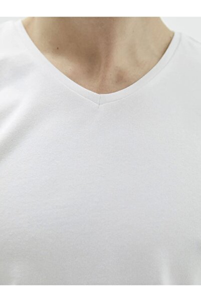 LC Waikiki Ανδρικό μπλουζάκι από βαμβακερό κοντό μανίκι Lcw Casual V λαιμόκοψη