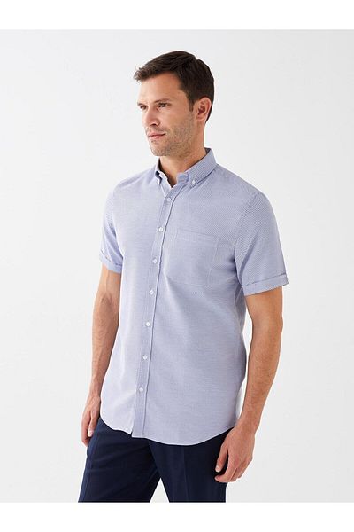 LC Waikiki LCWAIKIKI - Men's Shirt, Short Sleeve, Dobby, Formal Regular Fit