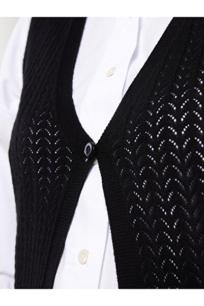 LC Waikiki LCW Grace V Yaka Kendinden Desenli Kadın Triko Yelek (W2)