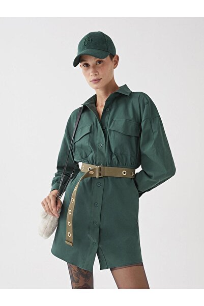 LC Waikiki LCW Casual Düz Uzun Kollu Kadın Gömlek Elbise