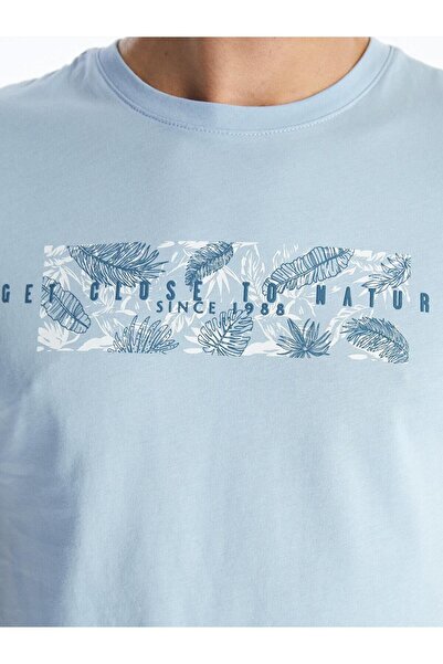 LC Waikiki LCWAIKIKI - Κλασικό ανδρικό χτενισμένο βαμβακερό μπλουζάκι: Crew neck, κοντό μανίκι, printed