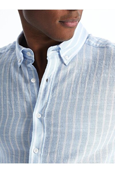 LC Waikiki SOUTHBLUE Regular Fit Короткий рукав Смугаста чоловіча сорочка